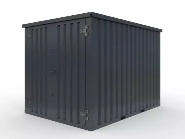 Storage-Tech Image: 10ft S-Series Storage Container (closed, side, dark gray)