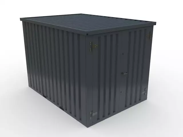 Storage-Tech Image: 10ft S-Series Storage Container (closed, top-side, dark gray)