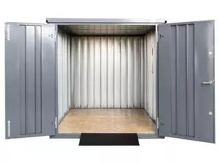 Storage-Tech Image: 10ft M Series Storage Container (open,front, grey)