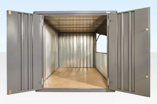Storage-Tech Image: 10ft XL Series Storage Kiosk (front-open, grey)