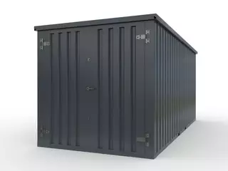 Storage-Tech Image: 16ft S-Series Storage Container (closed, front, dark gray)