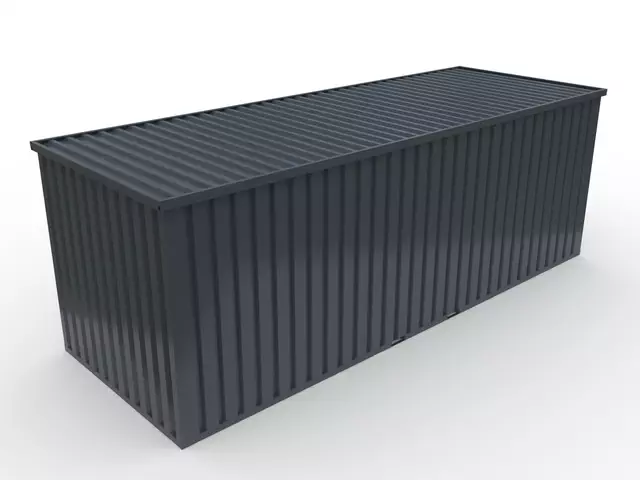 Storage-Tech Image: 20ft S-Series Storage Container (closed, aerial, dark gray)