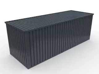 Storage-Tech Image: 20ft S-Series Storage Container (closed, aerial, dark gray)