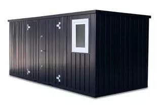Storage-Tech Image: 16ft M Series Storage Container (closed, side-angle, black)