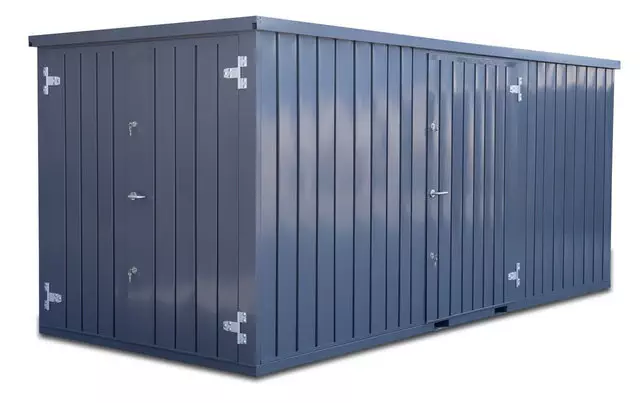 Storage-Tech Image: 20ft M Series Storage Container (closed, angle-other, grey)