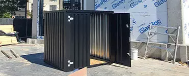 Storage-Tech Image: mobile office outside (open, side-angle, black)