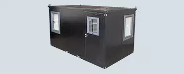 Storage-Tech Image: mobile office outside (closed, side-angle, black)